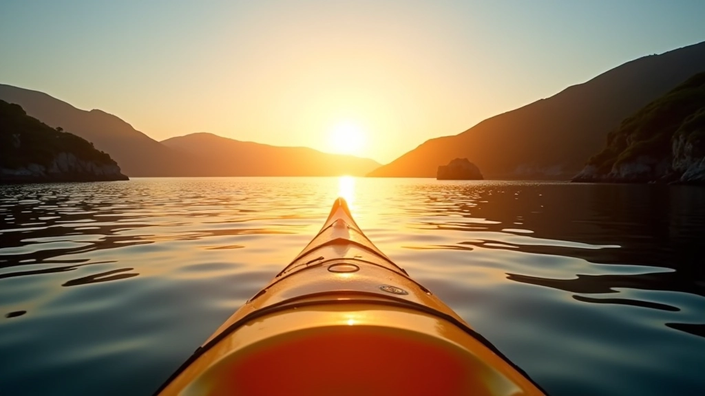 Scenic sunset view from kayak